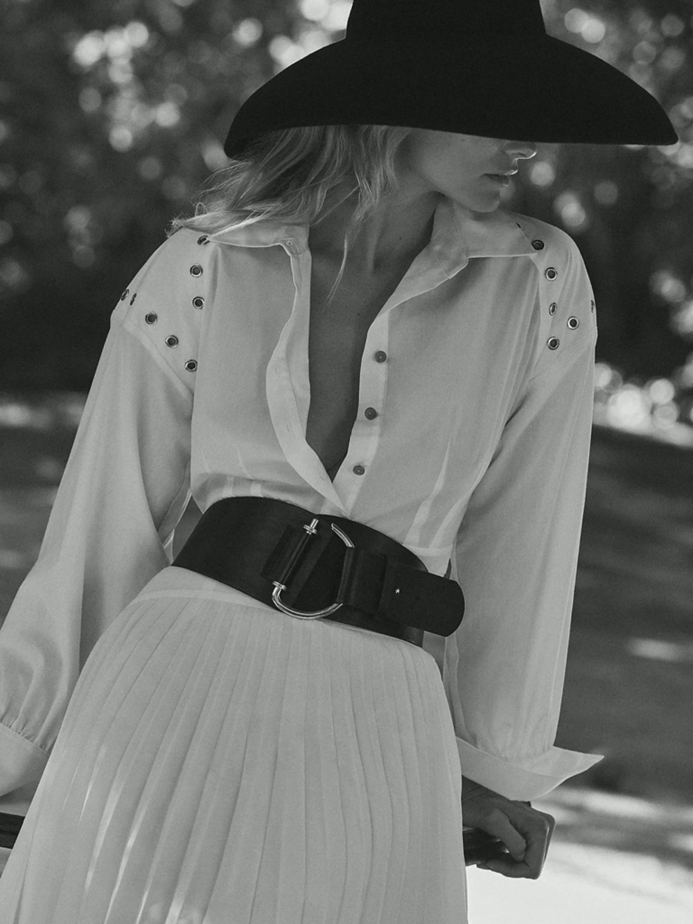 By Anthropologie Long-Sleeve Pleated Mini Shirt Dress - Picture 4 of 8